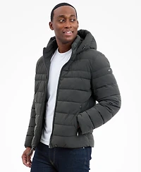 Michael Kors Men's Dressy Hooded Stretch Packable Jacket