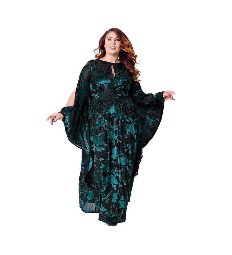 Unique Vintage Plus 1970s Flutter Sleeve Caftan