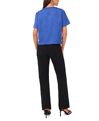 Vince Camuto Women's Short Sleeve Crewneck Top