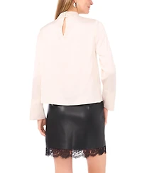 Vince Camuto Women's Mock Neck Front Keyhole Top