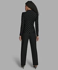 Bcbg Women's Polka Dot Print Long Sleeve Blouse