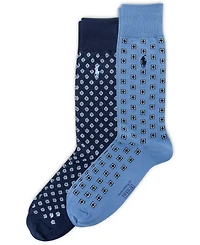 Polo Ralph Lauren Men's 2-Pack Foulard Pattern Dress Socks