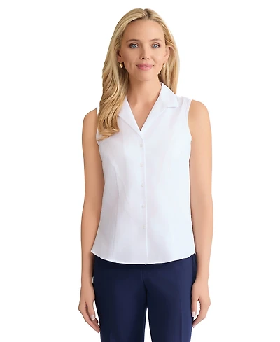 Jones New York Women's Cotton Easy-Care Sleeveless Shirt
