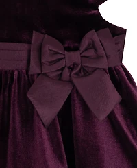 Rare Editions Baby Girls 2-Piece Velvet Cap Sleeves Bodice Dress and Diaper Cover Set