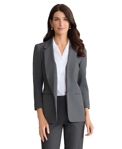 Jones New York Women's Notched Collar Jacket with Rolled Sleeves