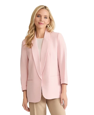 Jones New York Women's Notched Collar Jacket with Rolled Sleeves
