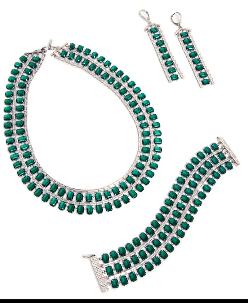 Lauren Ralph Lauren Cubic Zirconia and Epoxy Stone Tennis Multirow Necklace