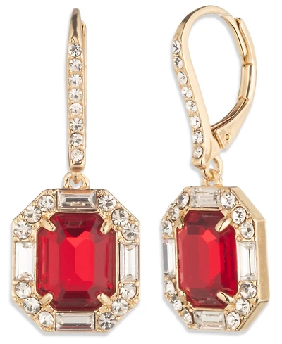 Lauren Ralph Glass Stone Silver-Tone Drop Earrings (also Gold-Tone)