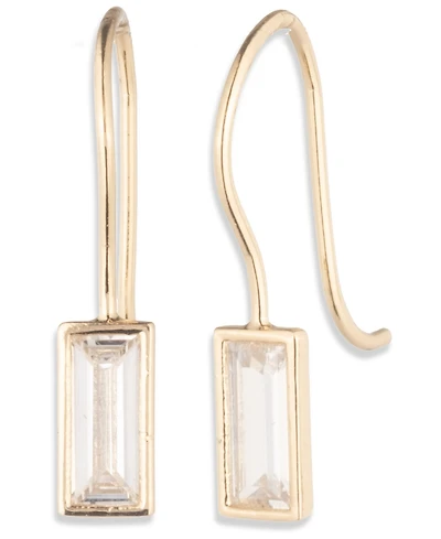 Lauren Ralph Cubic Zirconia Baguette Gold-Tone Drop Earrings (also Silver-Tone)