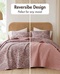 510 Design Valerie Boho Floral Reversible 3-Pc. Quilt Set