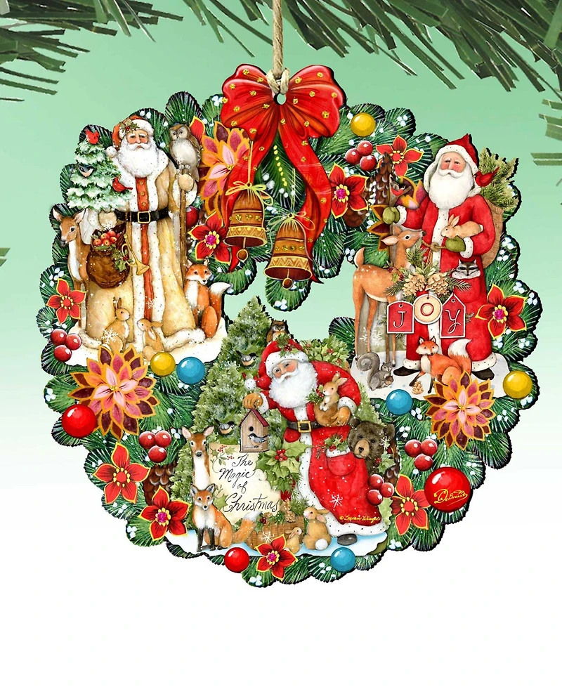 Designocracy Classic Christmas Santa Wood Ornament
