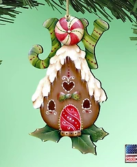 Designocracy Joy Gingerbread House Holiday Ornament