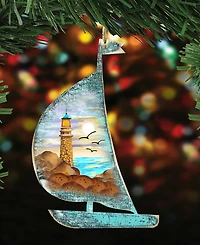 Designocracy Light House Scenic Christmas Ornament