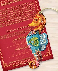 Designocracy Seahorse Wooden Christmas Ornament