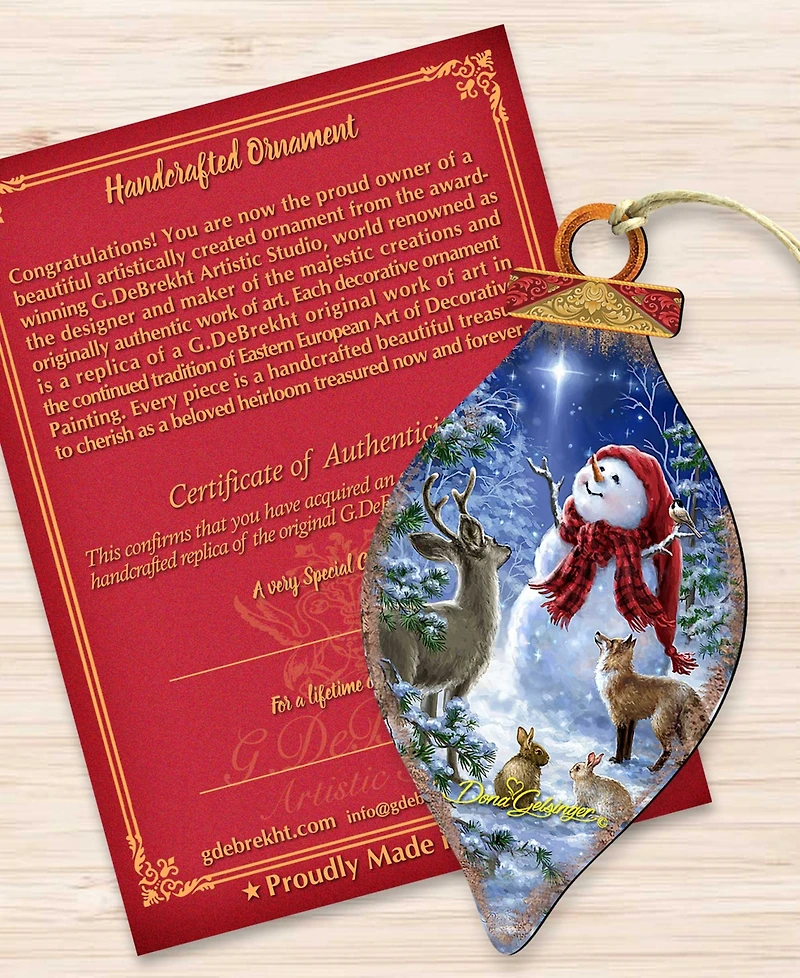 Designocracy Heaven and Snowman Christmas Ornament