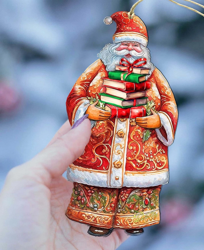 Designocracy Santa's Book Collection Ornament