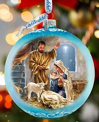 G. Debrekht A Child Is Born Nativity Le Glass Ornament