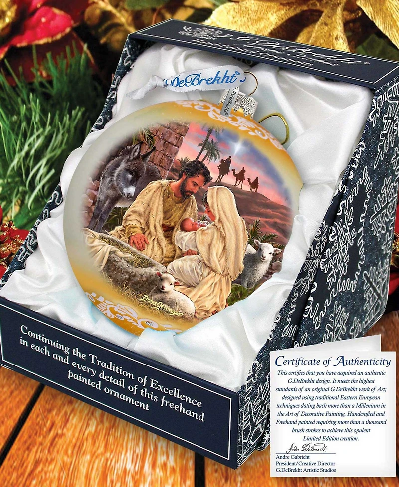 G. Debrekht A Miracle Is Born Le Glass Holiday Ornament