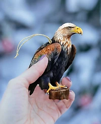 Designocracy Alaskan Eagles Wooden Ornaments, Set of 4