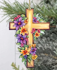 Designocracy Serenity Cross Christmas Ornament