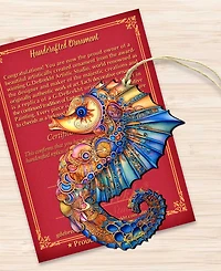 Designocracy Mosaic Seahorse Christmas Wood Ornament