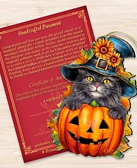 Designocracy Black Cat Christmas Wooden Ornament
