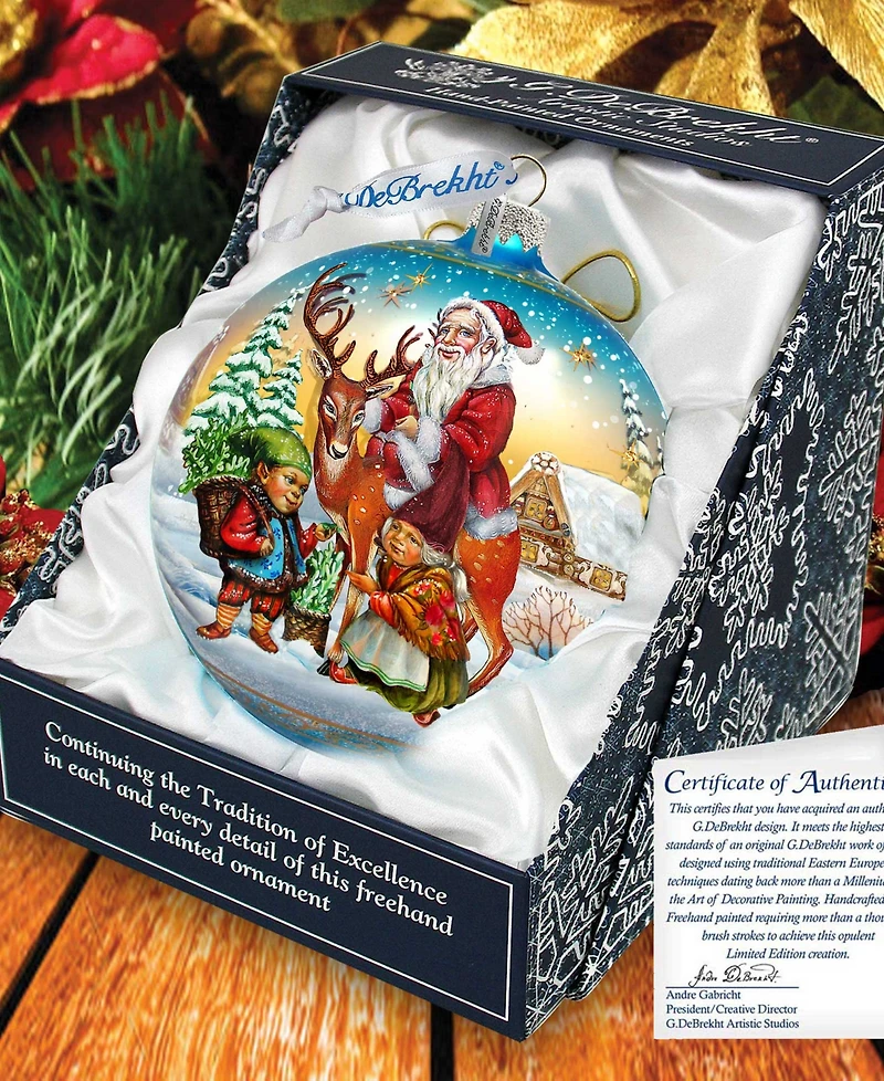 G. Debrekht Vintage Sleigh Ride Glass Holiday Ornament