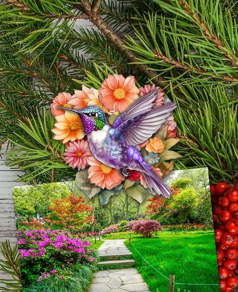 Designocracy Hummingbirds Wood Clip-on Ornaments, Set of 6