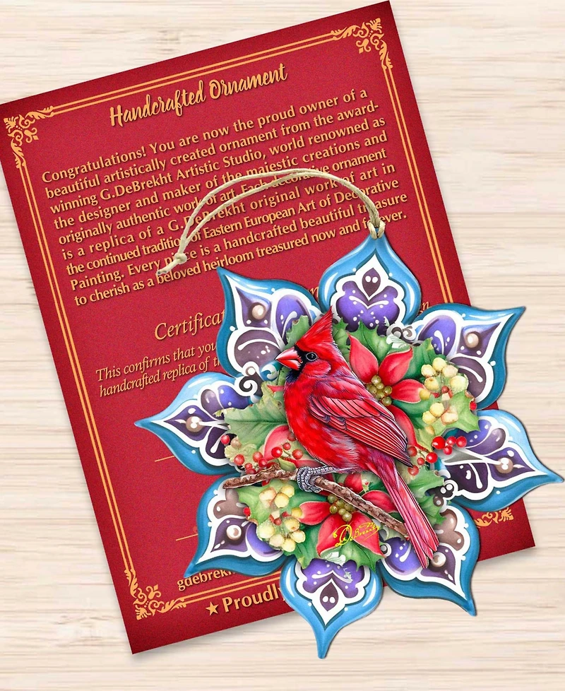 Designocracy Cardinal Snowflake Christmas Ornament