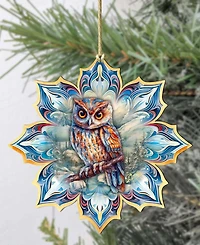 Designocracy Great Horned Owl Snowflake Ornament
