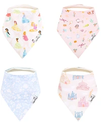 Copper Pearl Baby Girls 4-Pack Disney Princess Bandana Bib Set