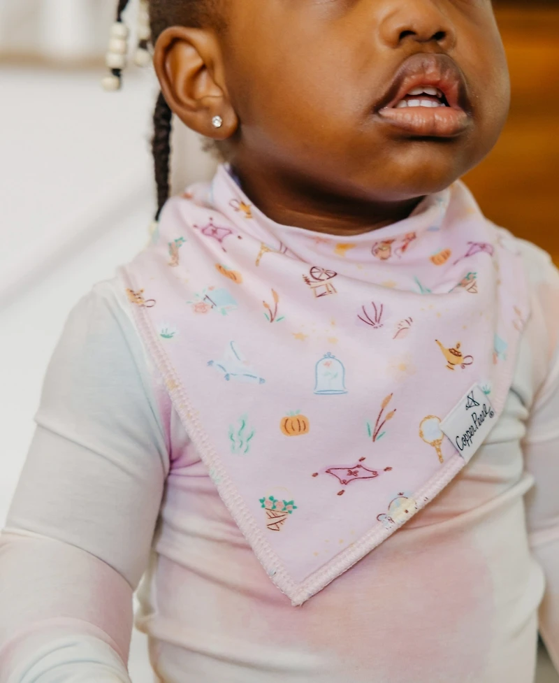 Copper Pearl Baby Girls 4-Pack Disney Princess Bandana Bib Set