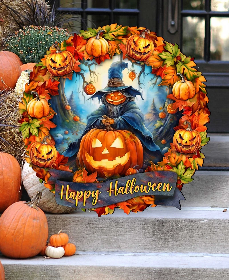 Designocracy Halloween Wreath Door Hanger