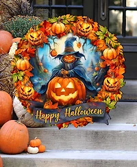 Designocracy Halloween Wreath Door Hanger