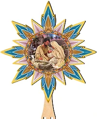 Designocracy Classic Nativity Wooden Tree Topper