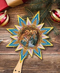 Designocracy Orthodox Nativity Wooden Tree Topper