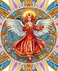 Designocracy Angel with Love Wooden Tree Topper