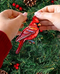 Designocracy Red Cardinals Wood Ornaments, Set of 3