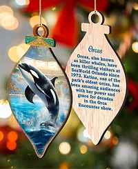 Designocracy Sea Life Wooden Ornaments, Set 12