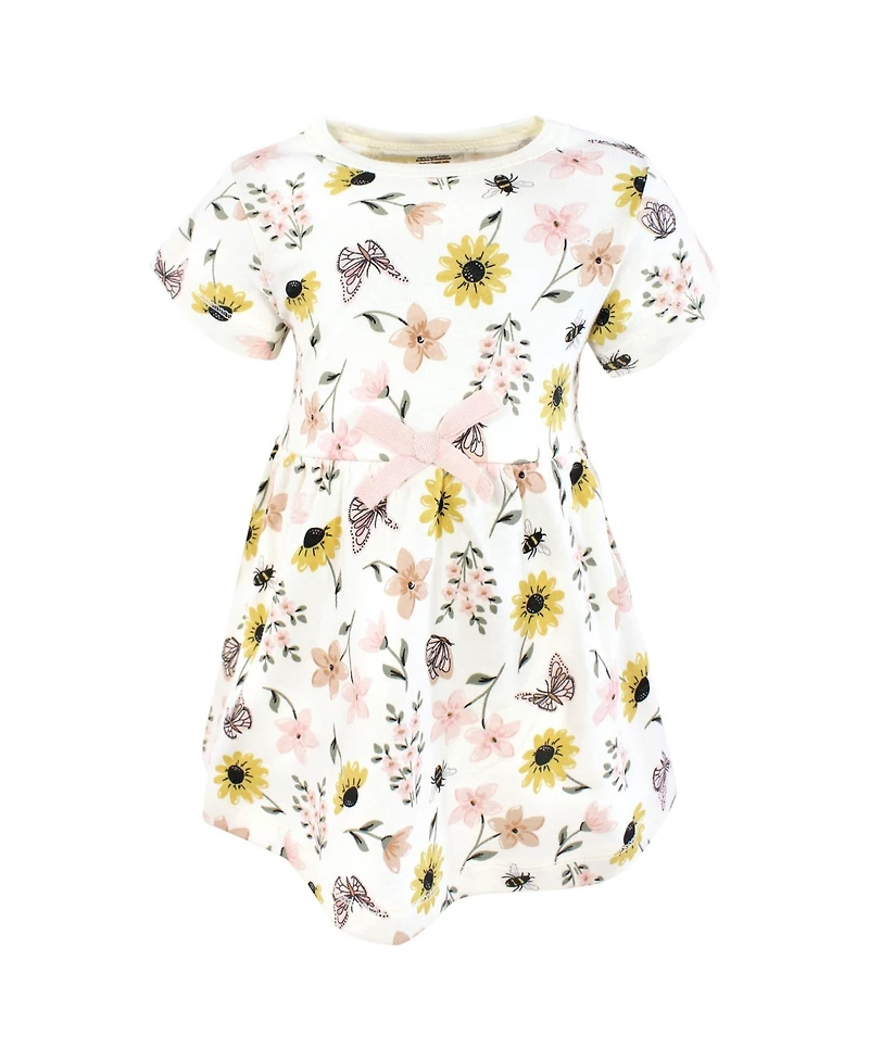 Touched by Nature Toddler Girls Natural Cotton Dress Duo Short Long Sleeve Styles