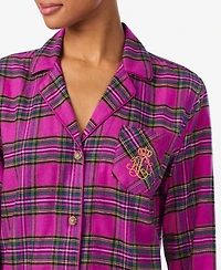 Lauren Ralph Women's Notch Collar and mid rise Pajama Set