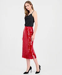 T Tahari Women's Slim-Fit Sequin Midi Skirt