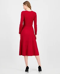 T Tahari Women's Metallic Wrap Fit & Flare Dress