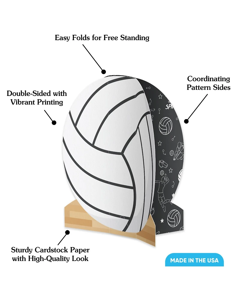 Big Dot of Happiness Freestanding 3D Volleyball Centerpiece Table Decorations
