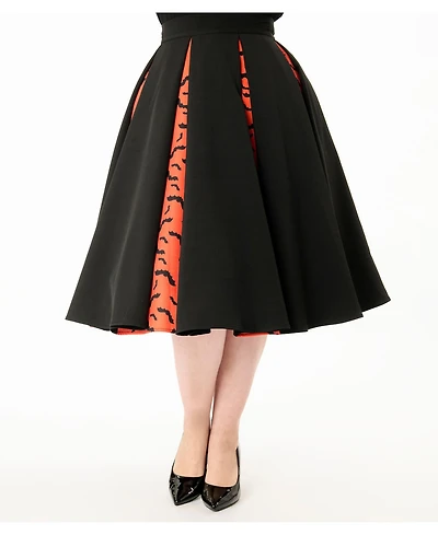 Unique Vintage Plus Pleated Swing Skirt