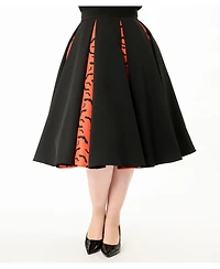 Unique Vintage Plus Pleated Swing Skirt