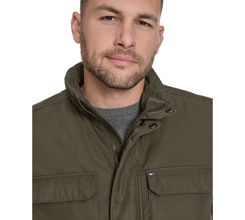 Tommy Hilfiger Men's Four Stand Collar Military-Inspired Field Jacket