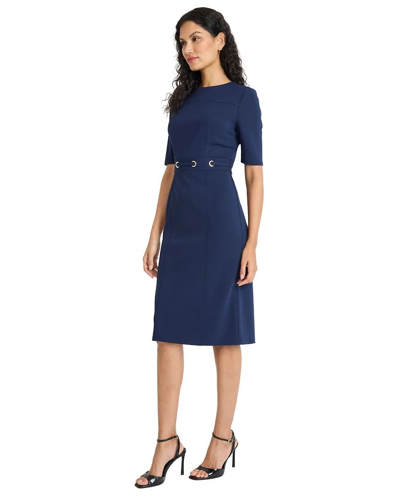 Maggy London Women's Crewneck Sheath Midi Dress
