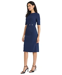 Maggy London Women's Crewneck Sheath Midi Dress