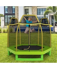 Costway 7FT Kids Trampoline W/Safety Enclosure Net Spring Pad
